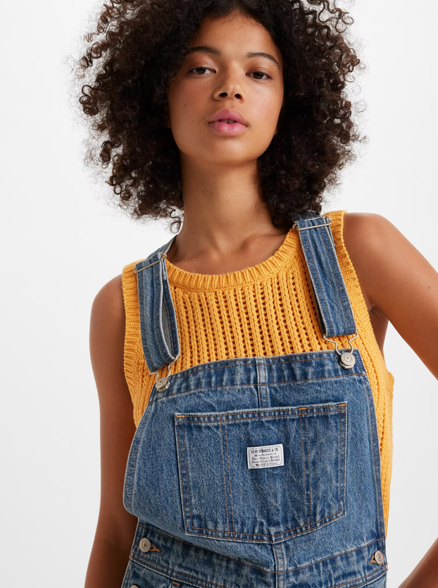 Levis vintage denim shortalls discount