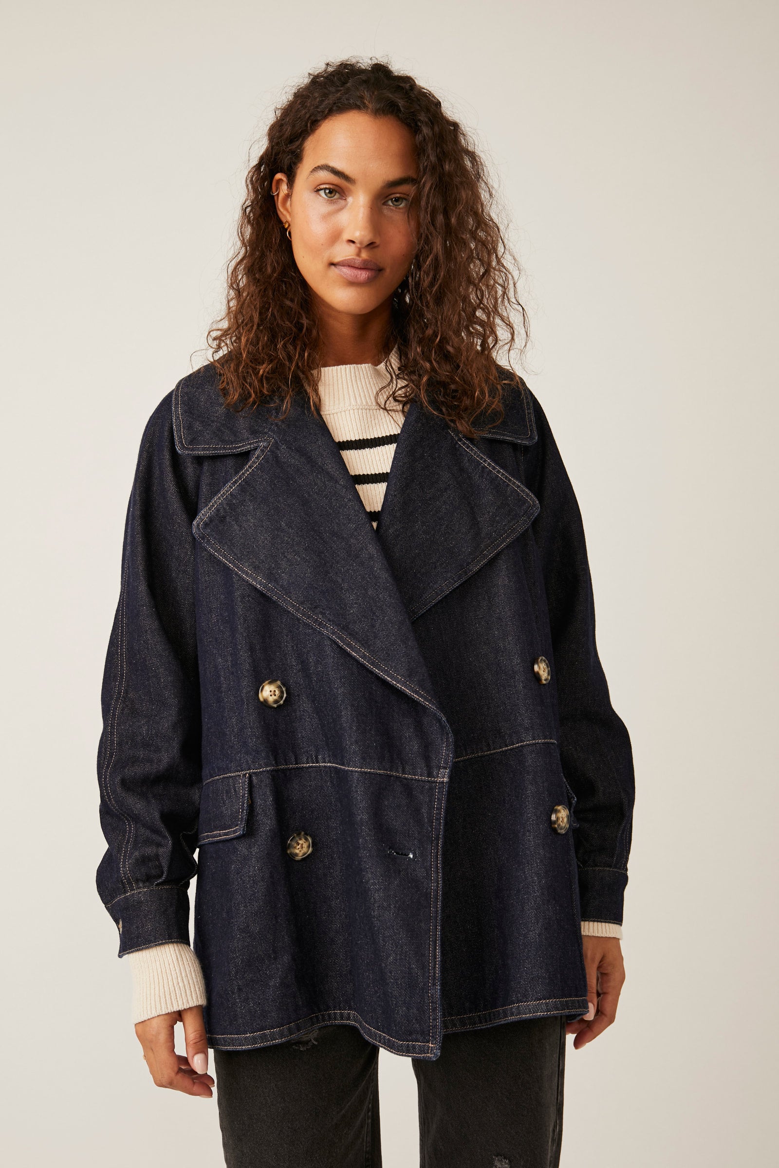 Denim Car Coat Rinse Wash Sixty One